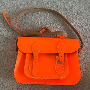 Neon orange Cambridge satchel company bag